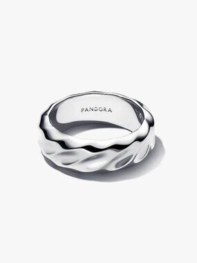 Pandora Rippled Wide Band Ring